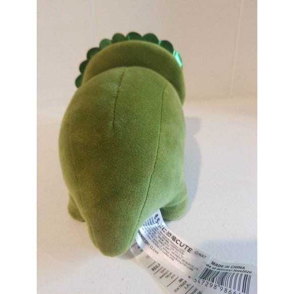 Mochipuni Green Dinosaur Triceratops Plush - Green Dinosaur Plush Soft 7 in - Picture 3 of 4